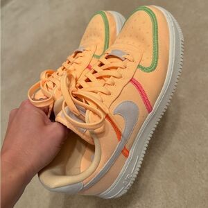 Women’s Nike Neon Orange Air Force Ones Sz 8